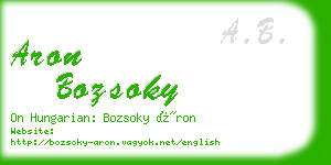 aron bozsoky business card